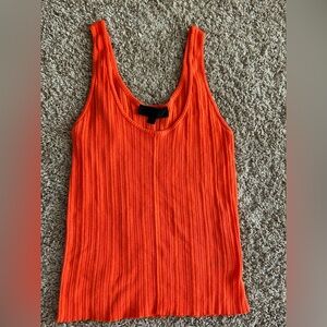 Zara Bright Orange Ribbed Tank Top